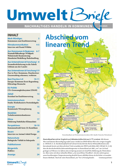Cover der Ausgabe: UmweltBriefe Jahrgang 29 (2025), Heft 5