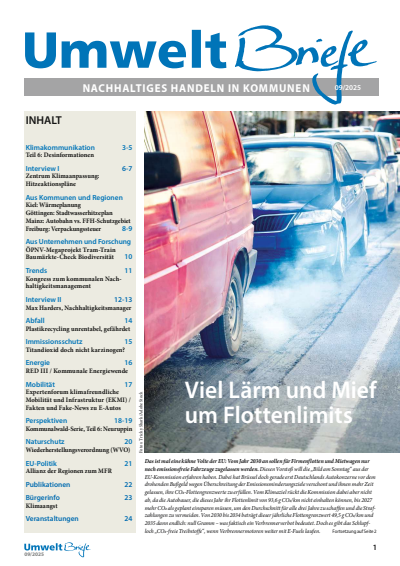 Cover der Ausgabe: UmweltBriefe Jahrgang 29 (2025), Heft 8