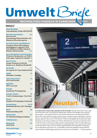 Cover der Ausgabe: UmweltBriefe Jahrgang 29 (2025), Heft 9