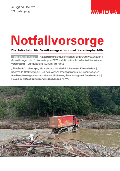 Cover der Ausgabe: Notfallvorsorge Jahrgang 53 (2022), Heft 3