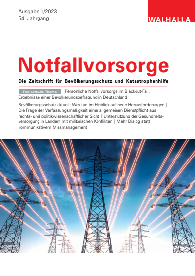 Cover der Ausgabe: Notfallvorsorge Jahrgang 54 (2023), Heft 1