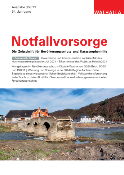 Cover der Ausgabe: Notfallvorsorge Jahrgang 54 (2023), Heft 3