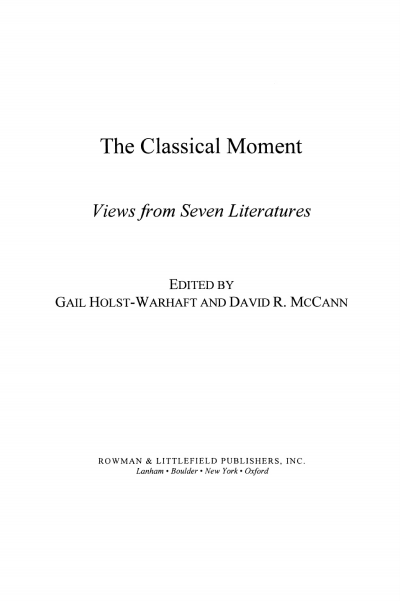 Cover des Buchs: The Classical Moment