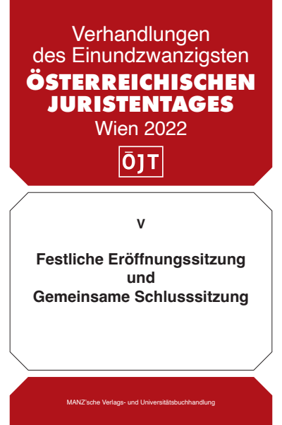 Cover des Buchs: Festliche Eröffnungssitzung und Gemeinsame Schlusssitzung