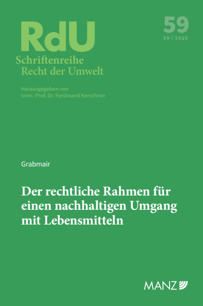 Cover des Buchs: Der rechtliche Rahmen für einen nachhaltigen Umgang mit Lebensmitteln