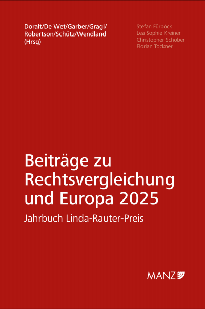 Cover des Buchs: Beiträge zur Rechtsvergleichung und Europa 2025