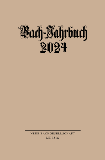 Cover des Buchs: Bach-Jahrbuch 2024