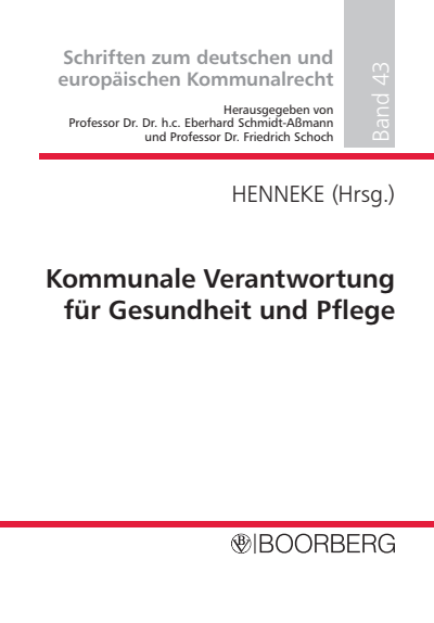 Cover des Buchs: Kommunale Verantwortung für Gesundheit und Pflege
