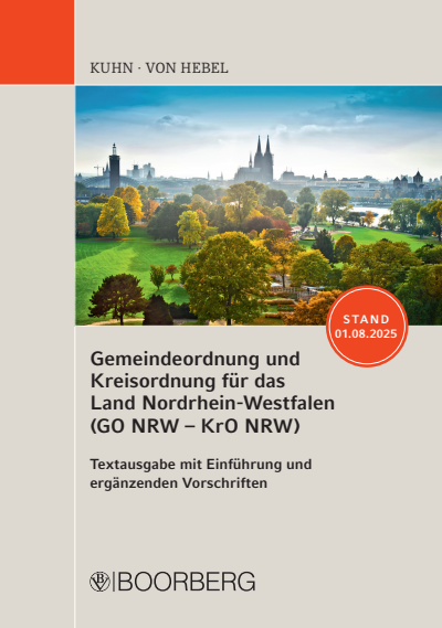 Cover des Buchs: Gemeindeordnung und Kreisordnung für das Land Nordrhein-Westfalen (GO NRW - KrO NRW)