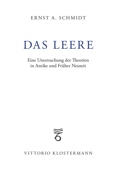 Cover des Buchs: Das Leere