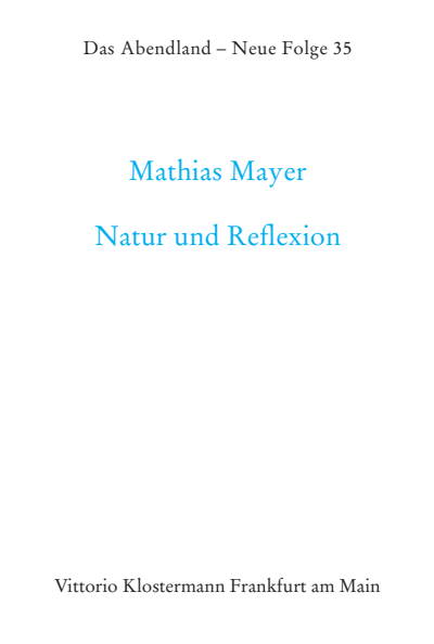 Cover des Buchs: Natur und Reflexion
