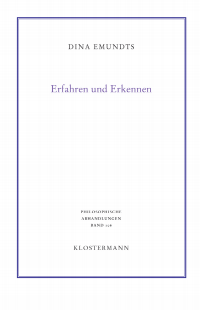 Cover des Buchs: Erfahren und Erkennen