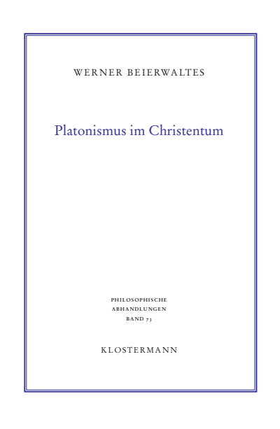 Cover des Buchs: Platonismus im Christentum