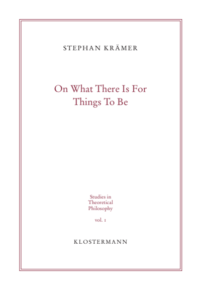 Cover des Buchs: On What There Is For Things To Be