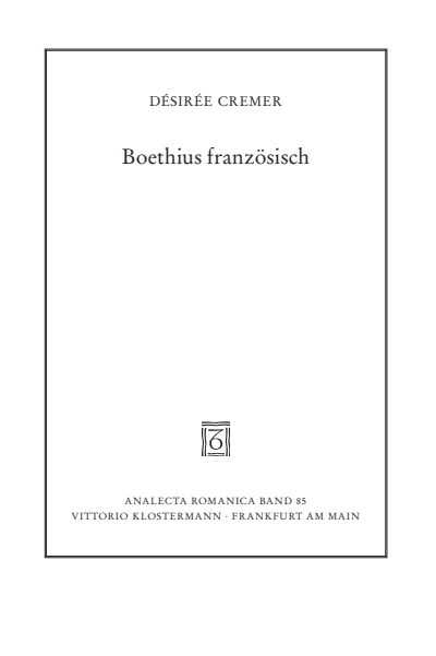 Cover des Buchs: Boethius französisch