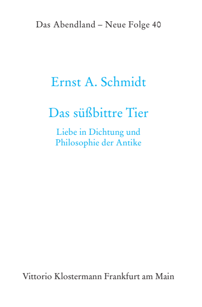 Cover of book: Das süßbittre Tier