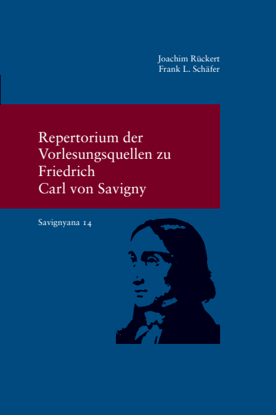 Cover des Buchs: Repertorium der Vorlesungsquellen zu Savigny