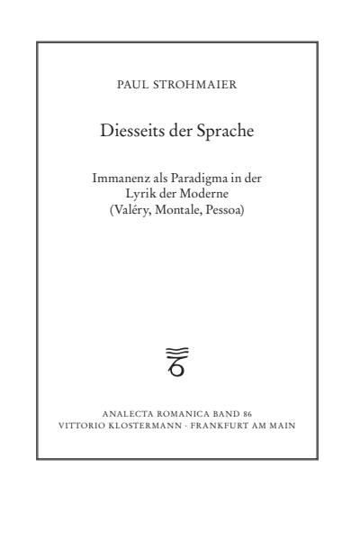 Cover des Buchs: Diesseits der Sprache