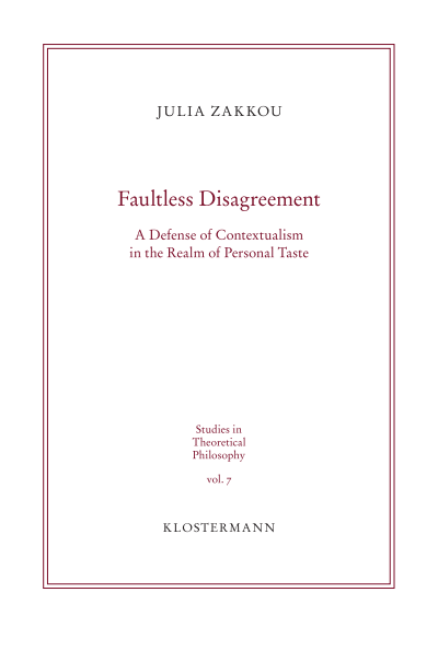 Cover des Buchs: Faultless Disagreement