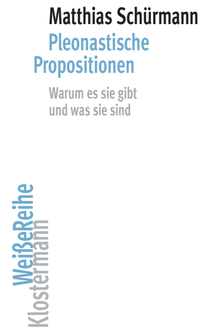 Cover des Buchs: Pleonastische Propositionen