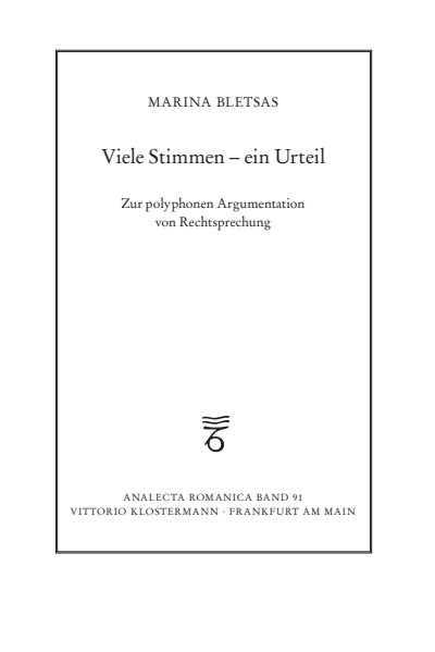 Cover of book: Viele Stimmen – ein Urteil
