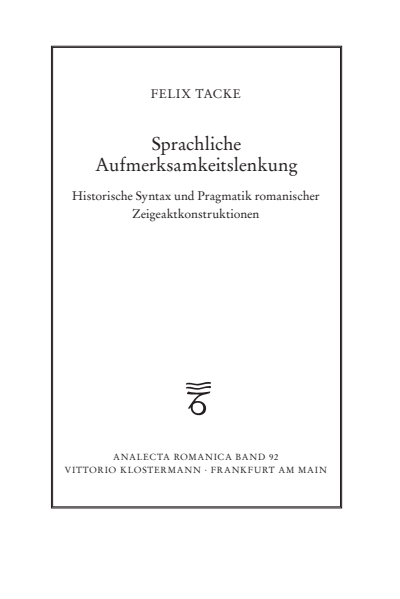 Cover of book: Sprachliche Aufmerksamkeitslenkung