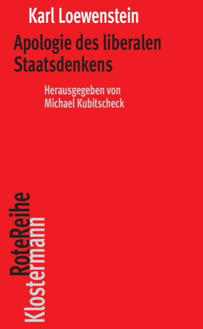 Cover des Buchs: Apologie des liberalen Staatsdenkens