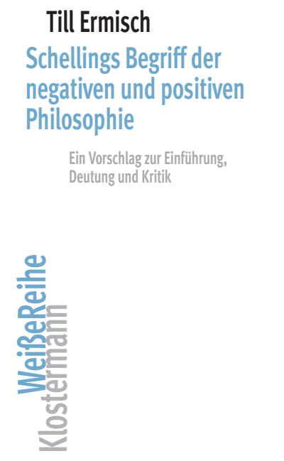 Cover of book: Schellings Begriff der negativen und positiven Philosophie
