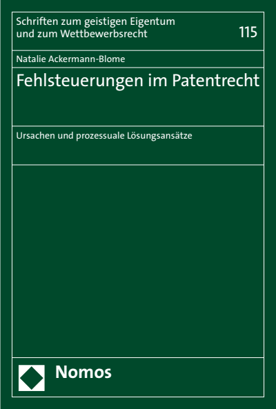 Cover des Buchs: Fehlsteuerungen im Patentrecht