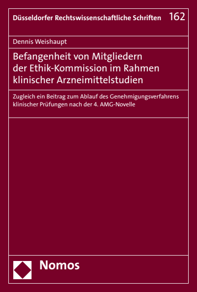 Cover des Buchs: Befangenheit von Mitgliedern der Ethik-Kommission im Rahmen klinischer Arzneimittelstudien