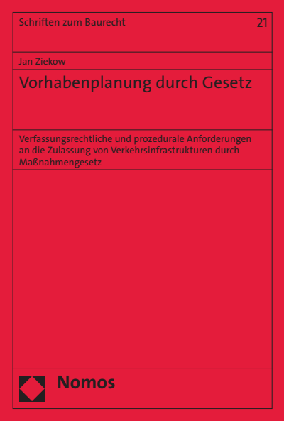 Cover des Buchs: Vorhabenplanung durch Gesetz
