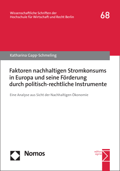Cover des Buchs: Faktoren nachhaltigen Stromkonsums in Europa und seine Förderung durch politisch-rechtliche Instrumente