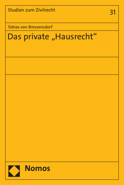 Cover des Buchs: Das private "Hausrecht"