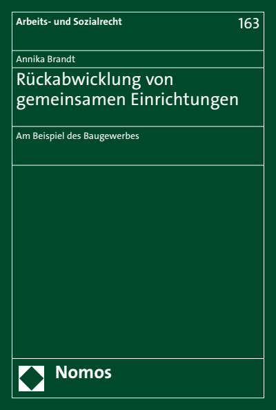 Cover of book: Rückabwicklung von gemeinsamen Einrichtungen