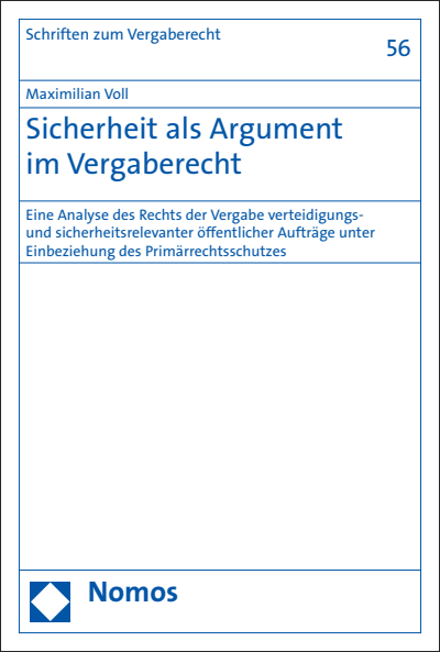 Cover of book: Sicherheit als Argument im Vergaberecht