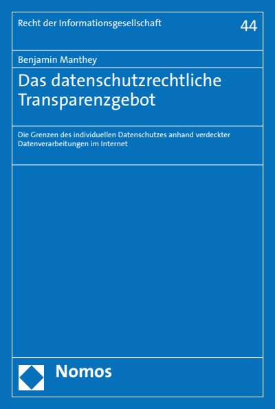 Cover des Buchs: Das datenschutzrechtliche Transparenzgebot