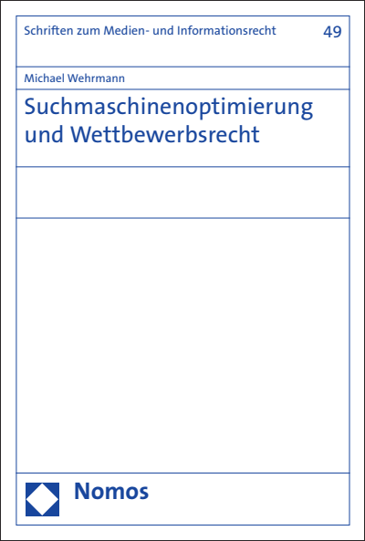 Cover des Buchs: Suchmaschinenoptimierung und Wettbewerbsrecht