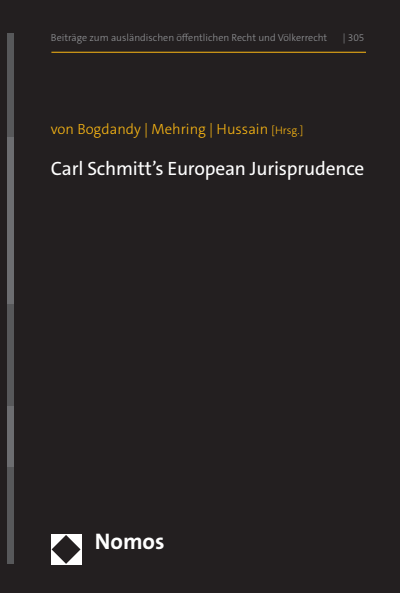 Cover des Buchs: Carl Schmitt’s European Jurisprudence