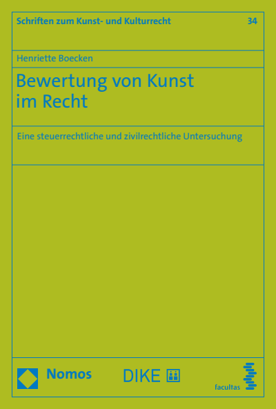 Cover des Buchs: Bewertung von Kunst im Recht