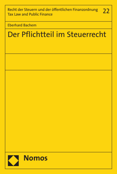Cover des Buchs: Der Pflichtteil im Steuerrecht