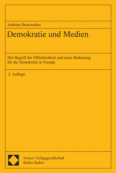 Cover des Buchs: Demokratie und Medien