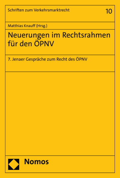 Cover of book: Neuerungen im Rechtsrahmen für den ÖPNV