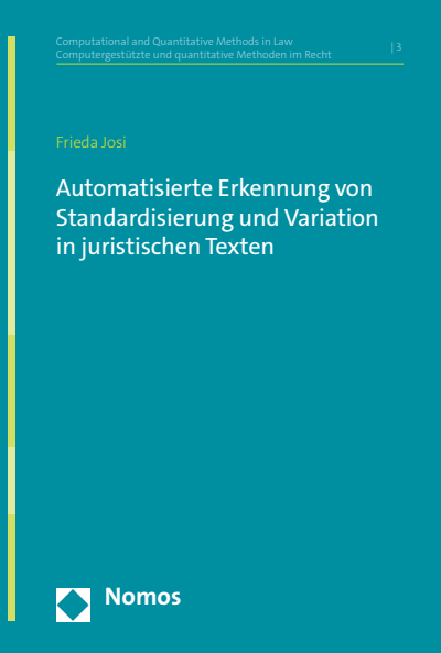 Cover des Buchs: Automatisierte Erkennung von Standardisierung und Variation in juristischen Texten