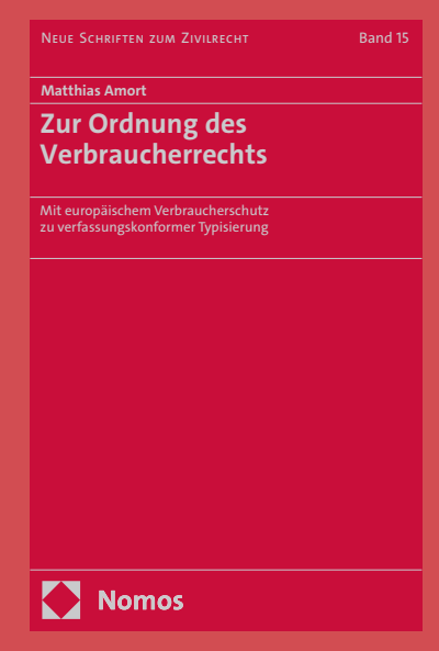 Cover of book: Zur Ordnung des Verbraucherrechts