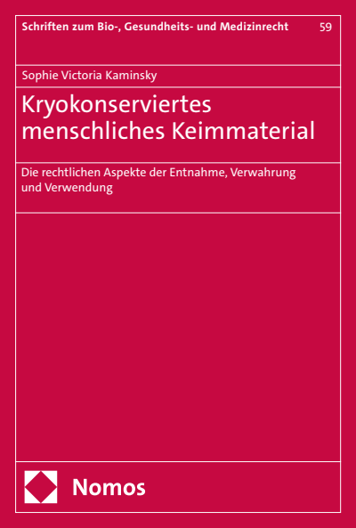 Cover des Buchs: Kryokonserviertes menschliches Keimmaterial