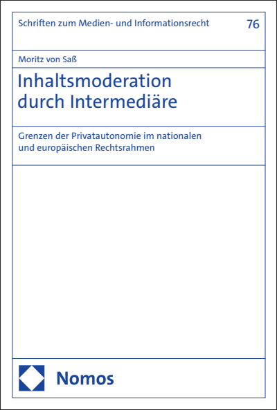 Cover des Buchs: Inhaltsmoderation durch Intermediäre