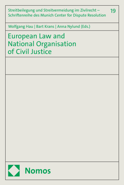 Cover of book: European Law and National Organisation of Civil Justice