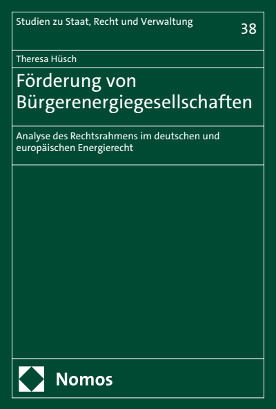 Cover des Buchs: Förderung von Bürgerenergiegesellschaften