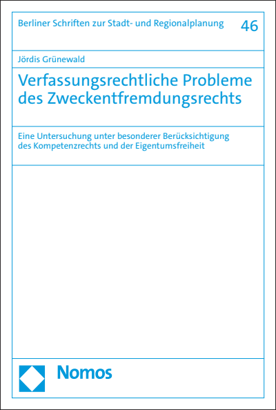 Cover des Buchs: Verfassungsrechtliche Probleme des Zweckentfremdungsrechts