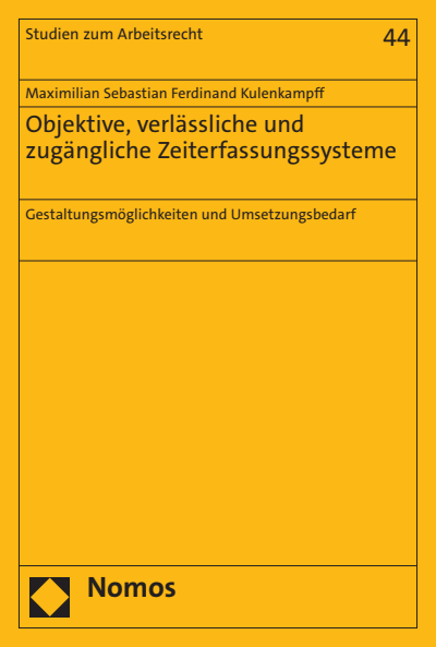 Cover of book: Objektive, verlässliche und zugängliche Zeiterfassungssysteme